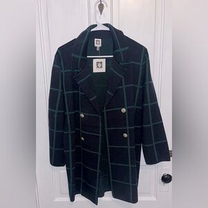 NWT Anne Klein Plaid Open Cardigan